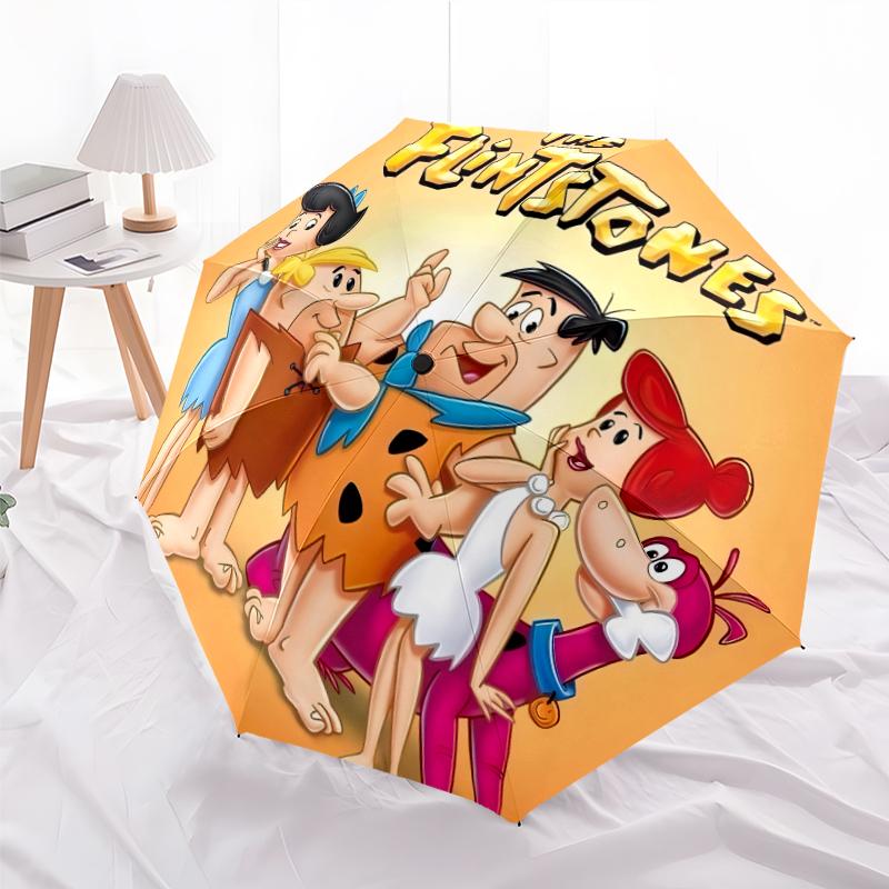 Flintstones Fashionable Automatic Opening/Closing Folding Umbrella. Portable and Foldable, Ideal for Gift, Travel, and Daily Use.