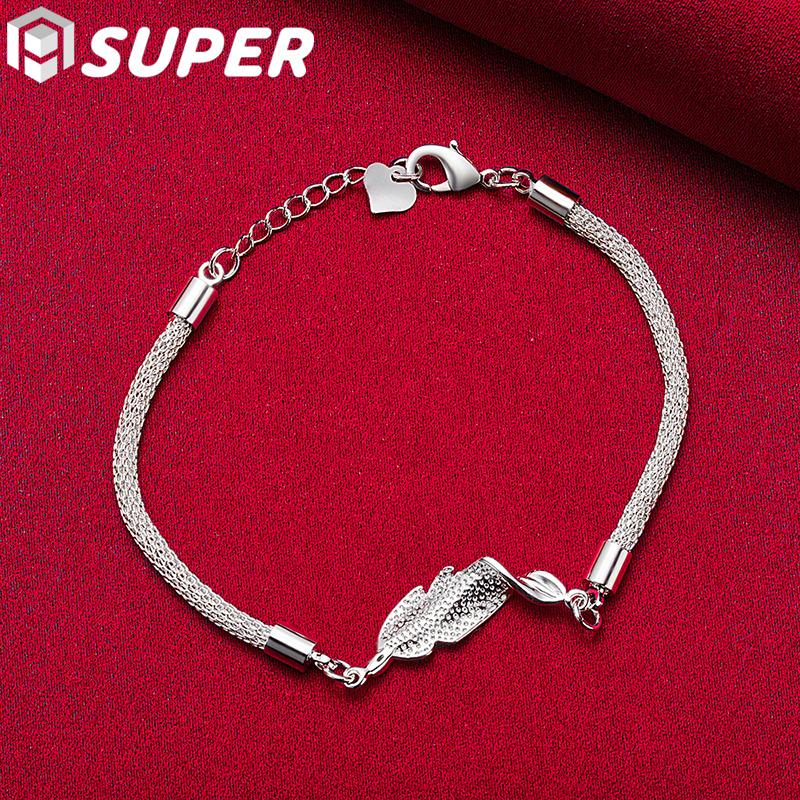 Ювелирные изделия из стерлингового серебра 925 пробы, сетчатый браслет-цепочка со змеиным сердцем