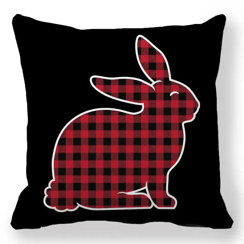 Easter Bunny Print Cushion Cover Spring Easter Egg Hare Pillowcase Home Decoration 40/45/50/60cm