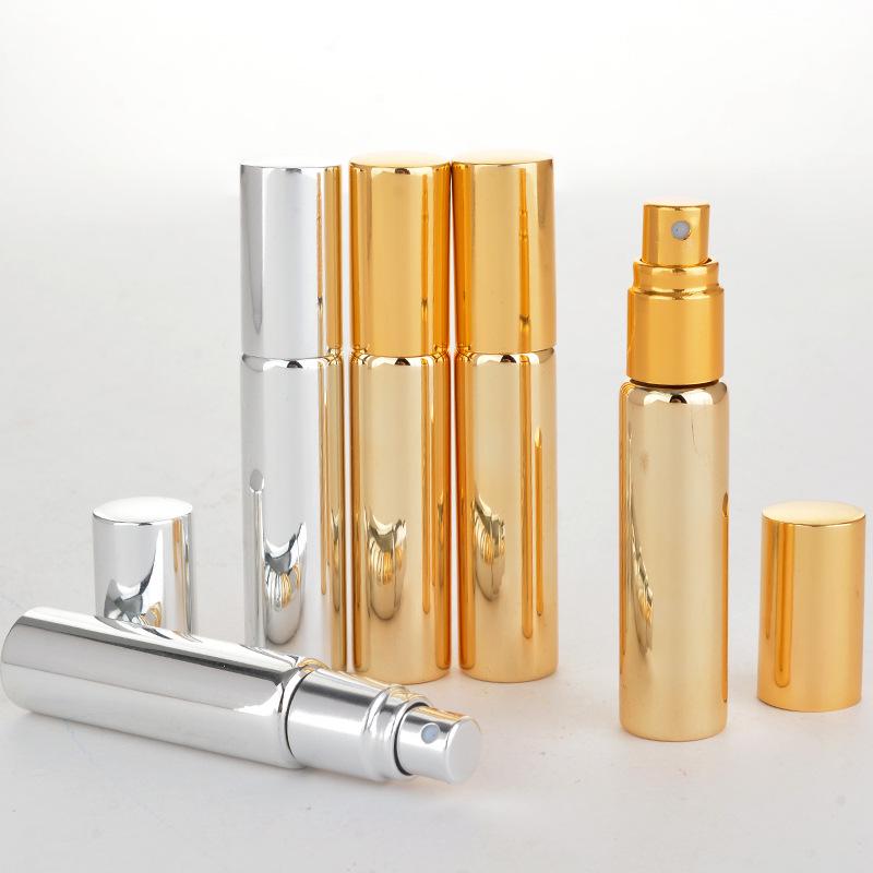 10ml Perfume Sub-bottling Lotion Hydrating Spray Bottle Electroplating UV Glass Tube Spray Bottle