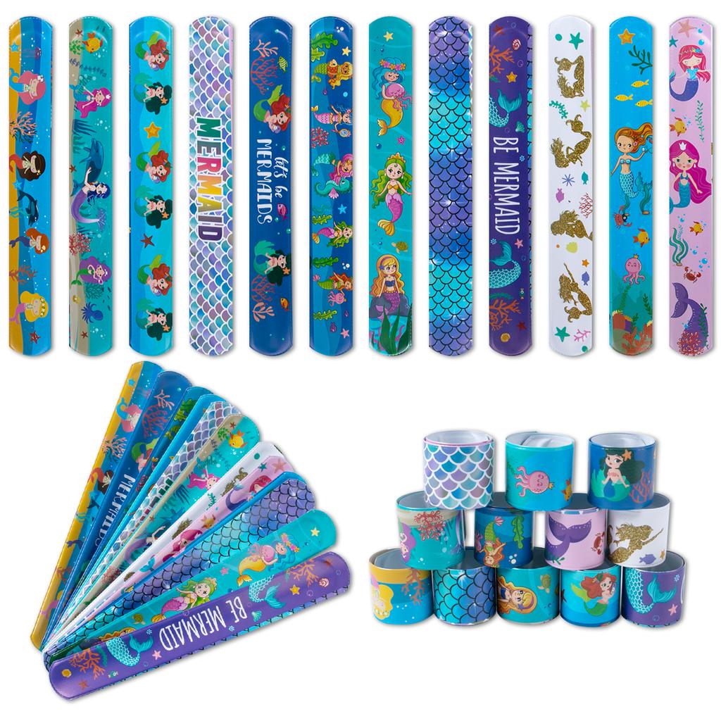 10 шт. Мультяшный единорог, хлопающий круг, русалка, динозавр, животные, браслеты для пощечины, детские игрушки для вечеринки по случаю дня рождения, подарки на детскую вечеринку, сувениры