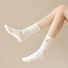 5 Pairs of Thin Solid-color Sweet Bow Mid Calf Socks for Girls In Summer