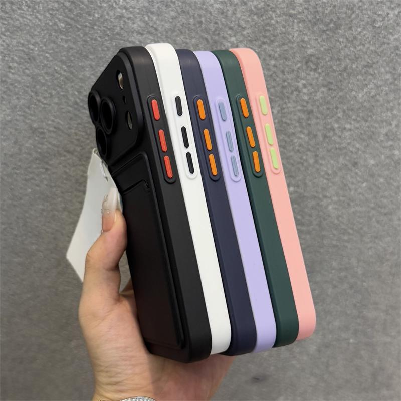 Роскошный Мягкий Силиконовый Чехол-Кошелек Для iPhone 17 Air 16E 15 14 Plus 13 12 Mini 11 Pro Max XR XS Ударопрочный Слот Для Карты Защитная Крышка