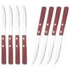 8Pcs Silver Wooden Handle Steak Knife Dinnerware Set Stainless Steel Flatware Sharp Knife Set Tableware Cutlery Knives Set