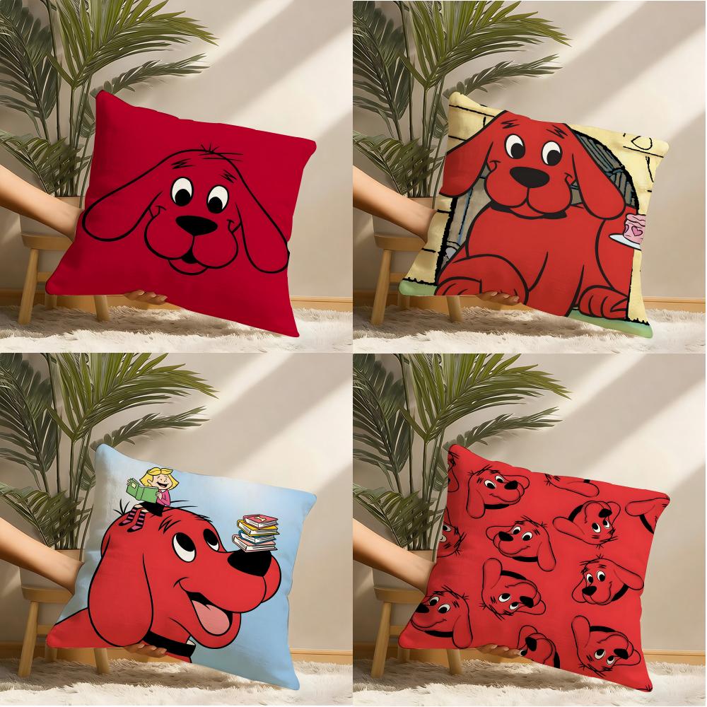 CClifford The Big Red Dog Pillow Case Pillowcase Doublesided Printed Sofa Cushion Bedroom Headboard Pillow