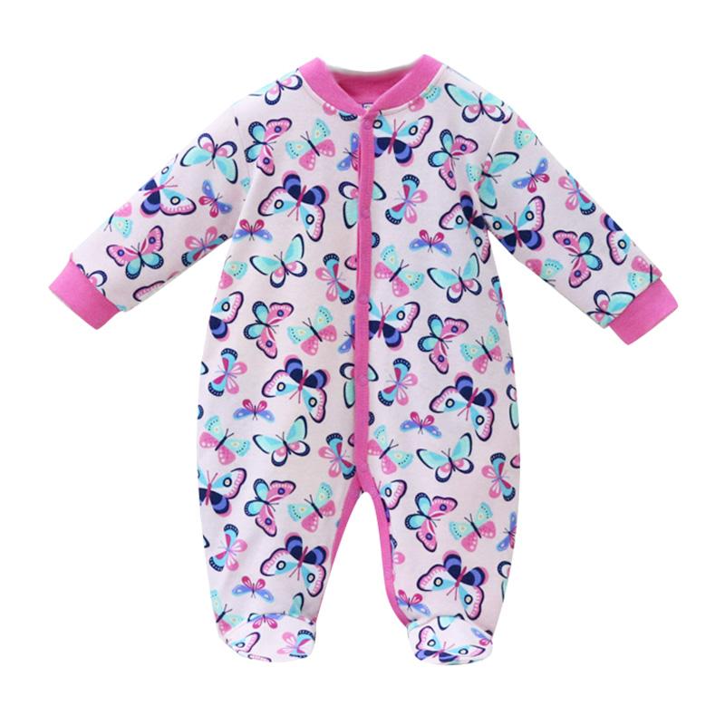 Комбинезоны с длинными рукавами для мальчиков и девочек из чистого хлопка Детские костюмы Летняя и осенняя одежда Одежда для новорожденных Новый стиль