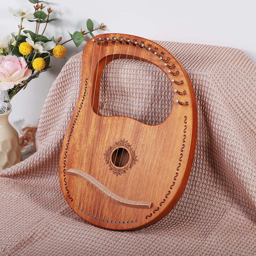 16 Strings Lyre Harp 19 7 Strings Mahogany Wood Portable Harp With Bag Piano Musical Instrument With Spare Strings