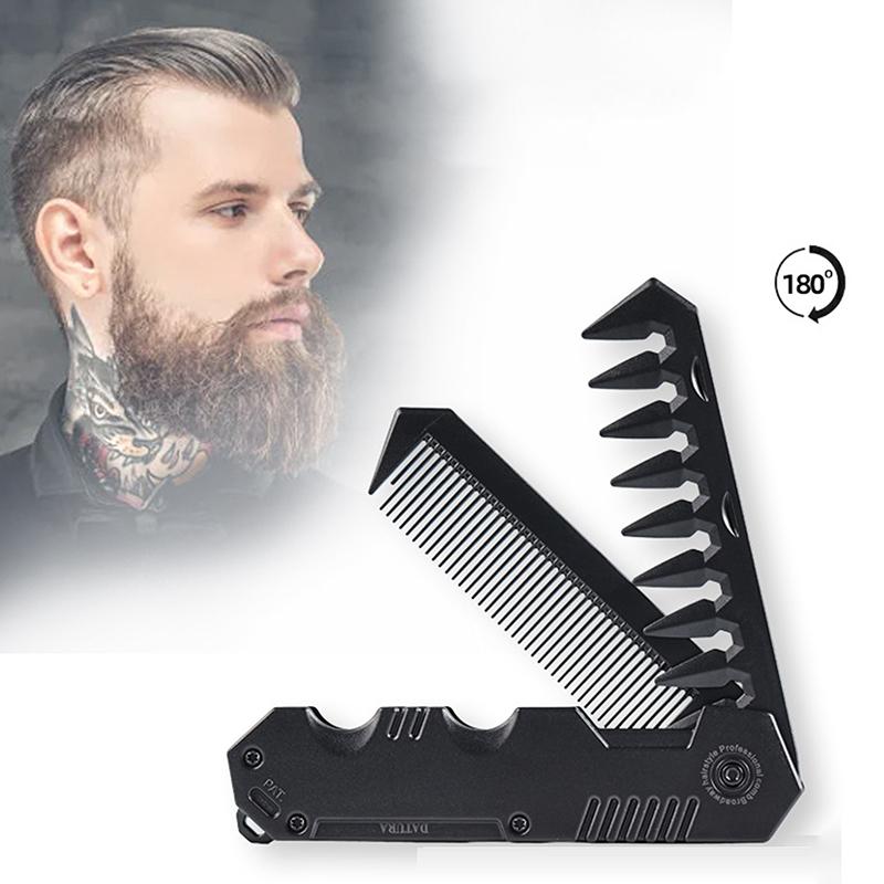 Многофункциональные портативные пластиковые складные карманные расчески для парикмахеров, мужские масляные расчески для бороды, укладки волос, расчески с широкими зубцами