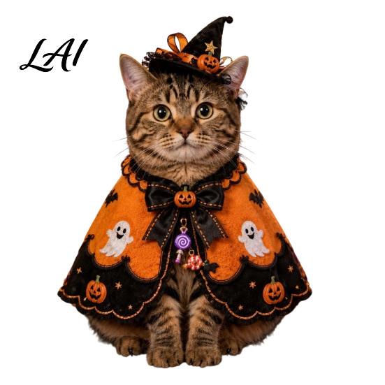 Decorative Pet Cape Halloween Cat Witch Costume Cute Ghost Cloak Funny Party Costume Festival Outfit Kitty Cosplay for Holiday Accessories