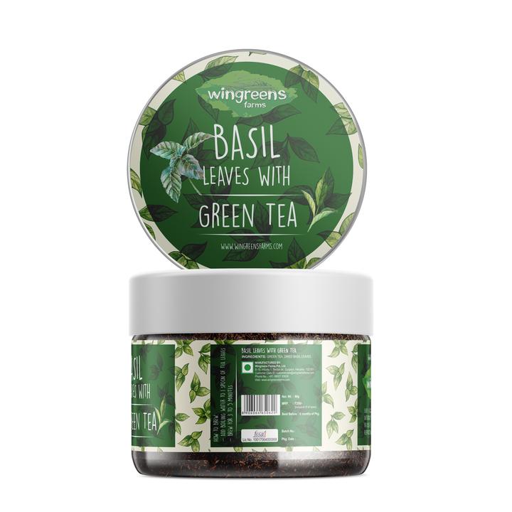Green Tea with Basil Leaves (60 G), Basil Leaves with Green Tea, Wingreens Farms