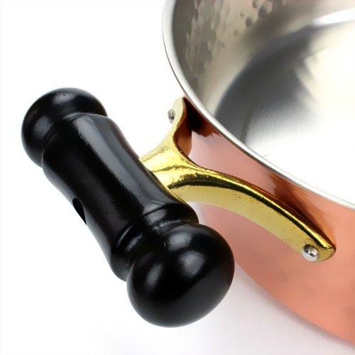 Shinko Metal Медь 22см Антикварная кованая глубокая кастрюля, Посуда для индукционных плит, IH-103