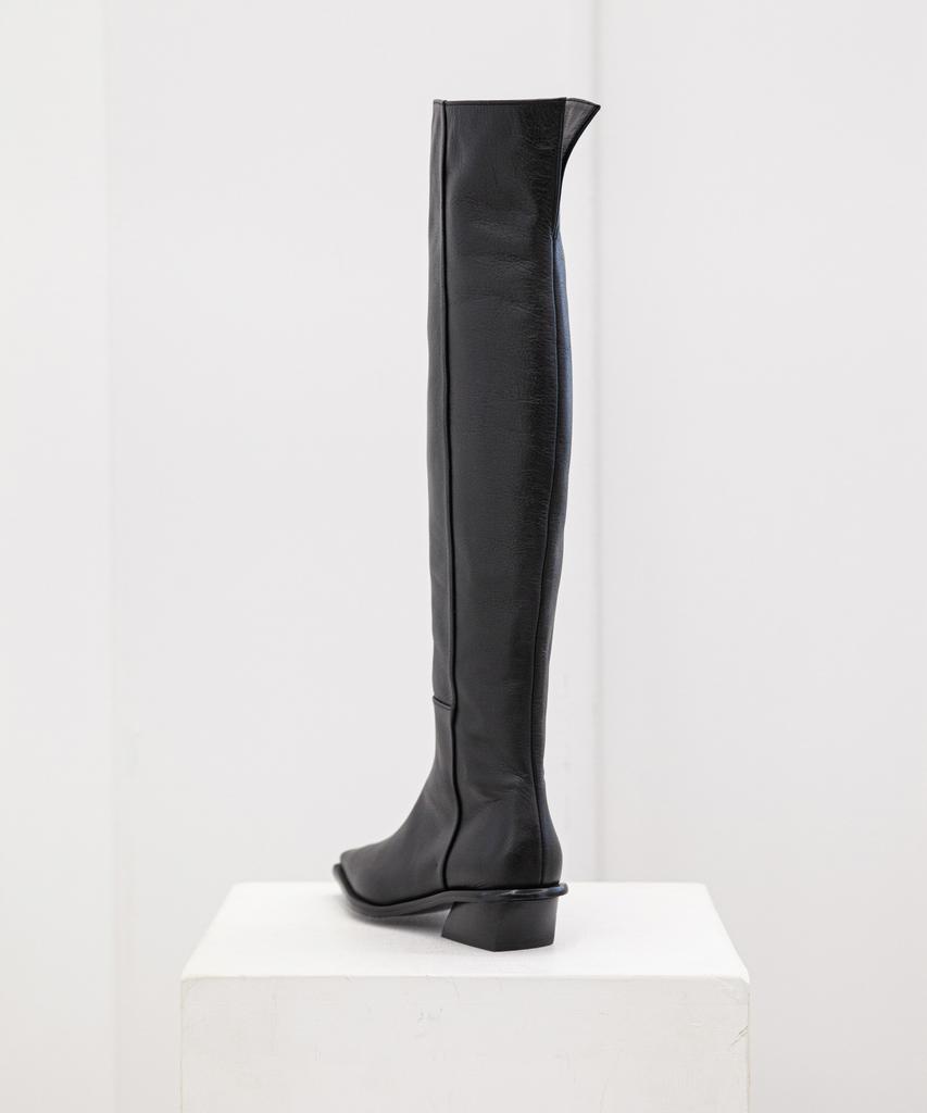 Twvp Collar Knee-High Boots 21F23Bk