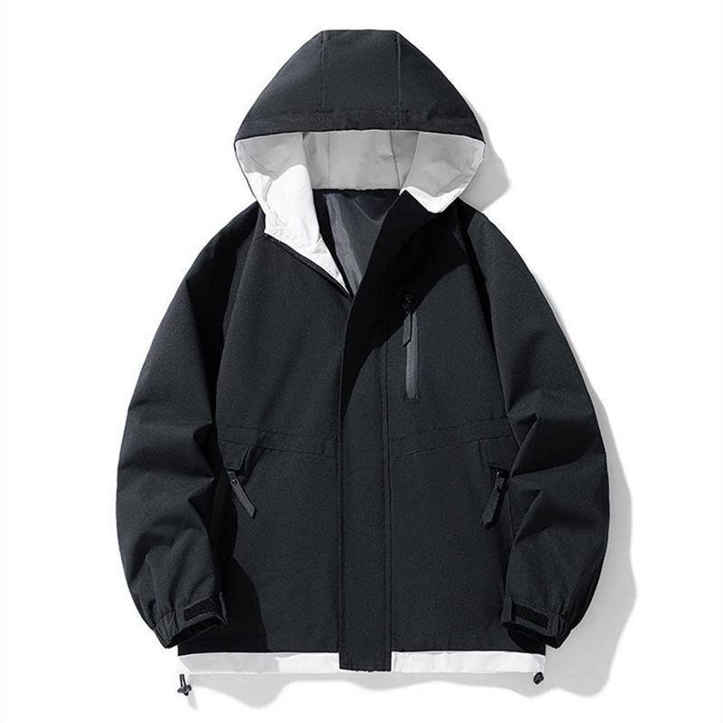Весенние мужские ветрозащитные водонепроницаемые куртки для отдыха на открытом воздухе свободная повседневная верхняя одежда для пар мужская куртка с капюшоном на молнии в японском стиле