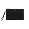 Prada Saffiano Enamel Triangle Metal Logo Cosmetic Bag Men Cosmetic Bag Black 2NH006-064-F0002