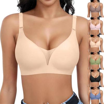 Женский однотонный бюстгальтер пуш-ап без косточек, бесшовный на каждый день