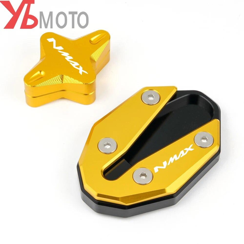 Логотип «NMAX» для YAMAHA NMAX155 NMAX125 NMAX 155 125, увеличитель боковой подставки с ЧПУ и вспомогательная подставка для мотоцикла