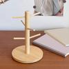 Бамбуковая подставка для кружек с 6 крючками, натуральная отделка, незаменимый кухонный органайзер