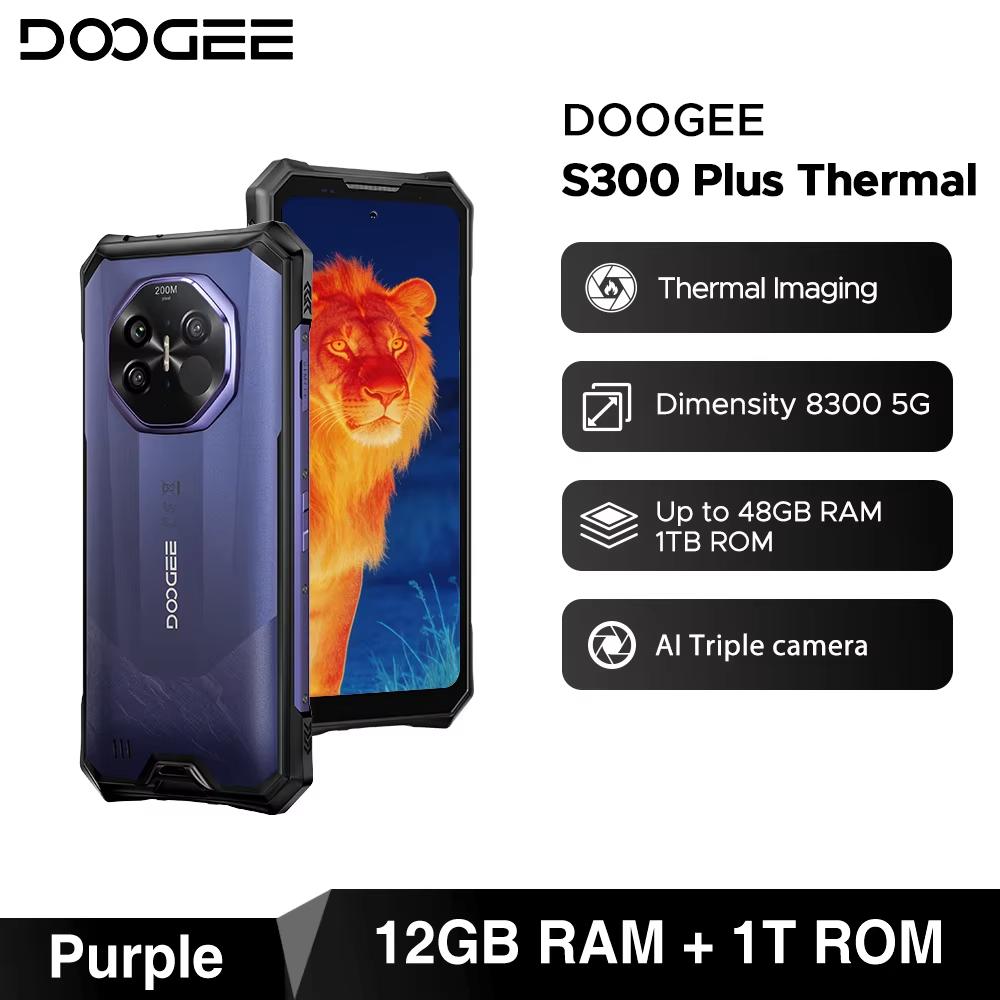 Doogee S300 Plus Тепловизионный 5G Защищенный Телефон 6.78” FHD+120Hz 48GB+1TB Dimensity 8300 Восьмиядерный 11000mAh Смартфон Android 16
