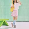 Skechers Американский Ретро Принт с Буквами Свободная Круглая Шея Быстросохнущая Короткий Рукав Футболка Унисекс Топы Светло-Розовый L224U080-03JG