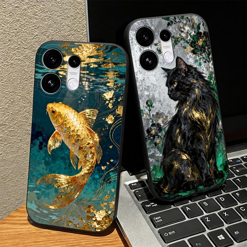 Чехлы Для Oppo Reno16 15 14 13 12 F 15c 16c Reno15 16 Pro Телефон Бампер Модный Леопардовый Кружевной Узоры Бабочки Матовый Силиконовый Защита от Отпечатков Пальцев Корпус