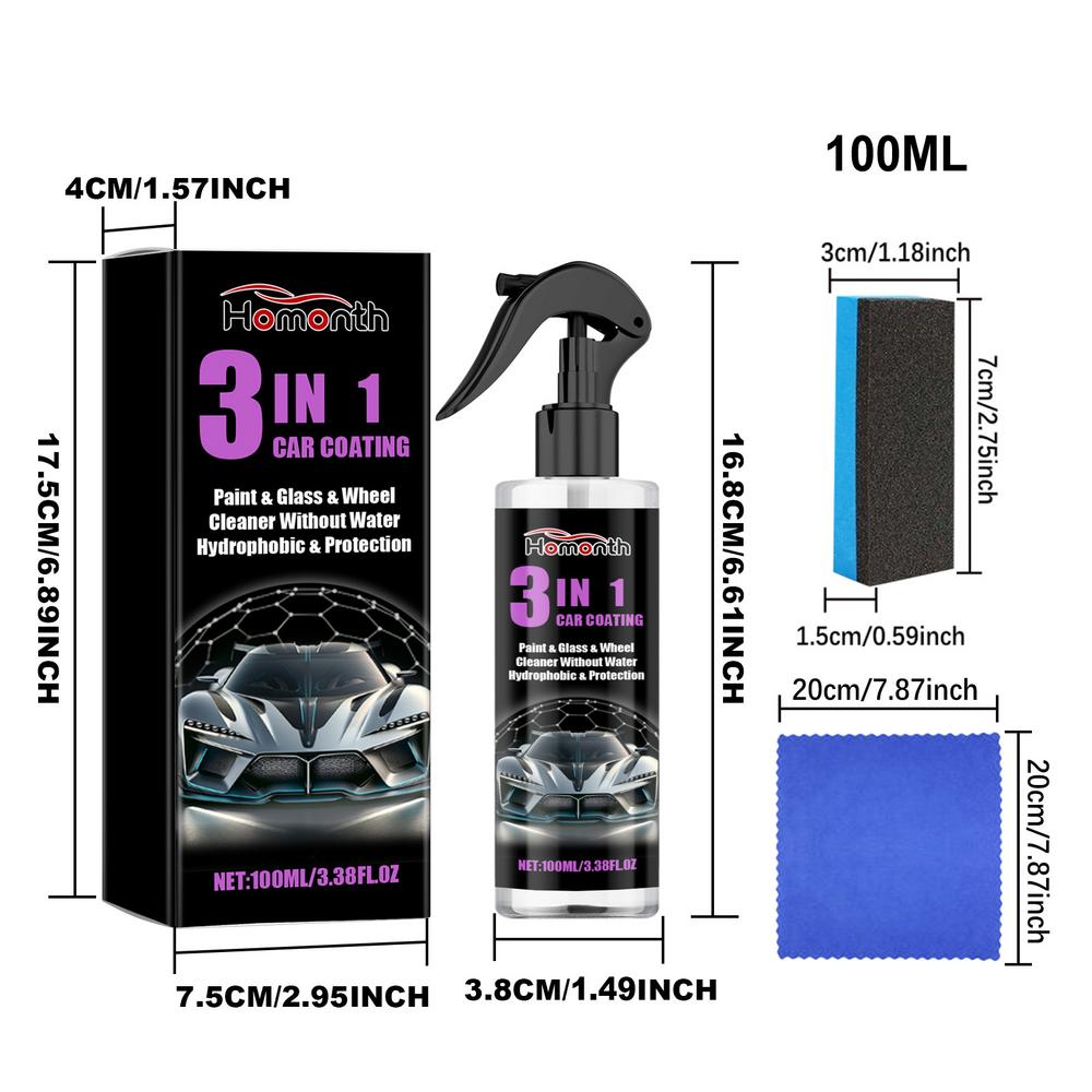 Высокозащитный быстродействующий спрей для покрытия 100 мл, керамическое покрытие с губкой, мягкий, мощный, многофункциональный, для обслуживания автомобиля