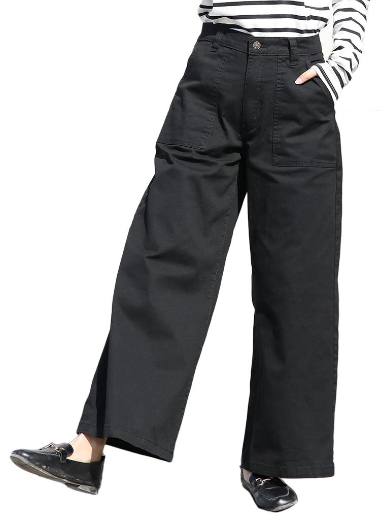 Cotton Twill Baker Wide Leg 3 M To M [Captain Kay] CK-006 Pants, Pants, Colors, 4L, Women's Bottoms, Pants, Trousers, Spring/Summer, Black,