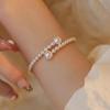 1pc Women Imitation Pearl Bracelet Opening Bangle Bridal Jewelry Gift