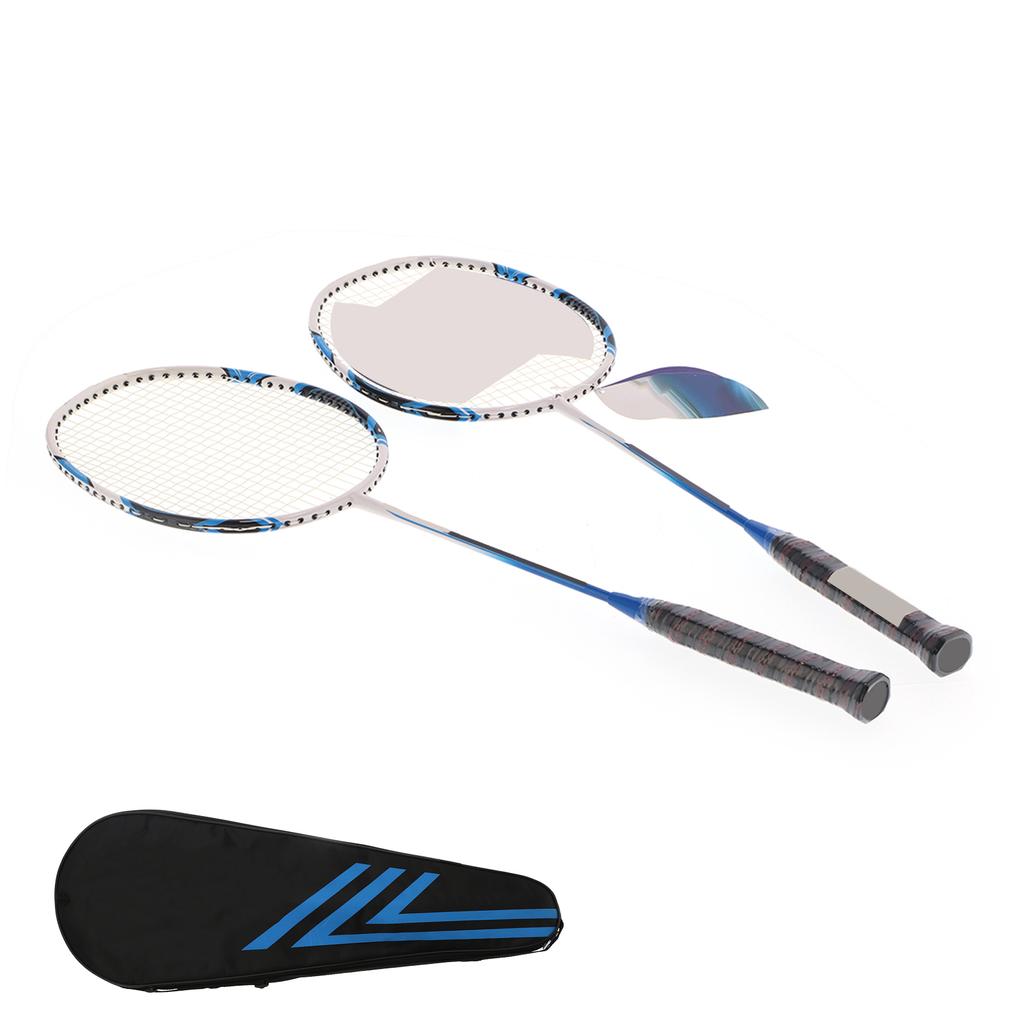 SG8048 2 Player Badminton Racquets Set Adults Teenagers Lightweight Carbon Fiber Rackets