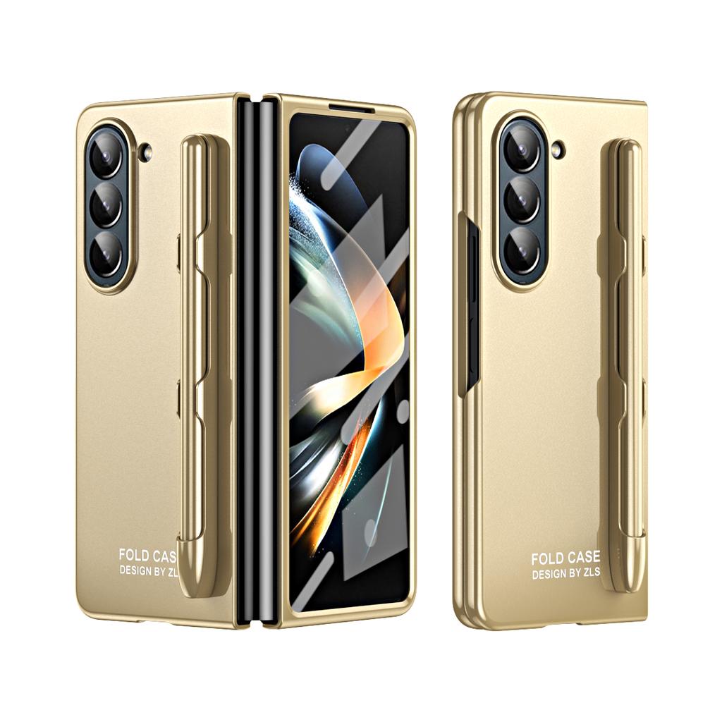 Матовый чехол для Samsung Galaxy Z Fold 5, чехол с шарнирным покрытием Z Fold 4 3 с держателем для ручек, противоударная защита 360, полная защитная крышка