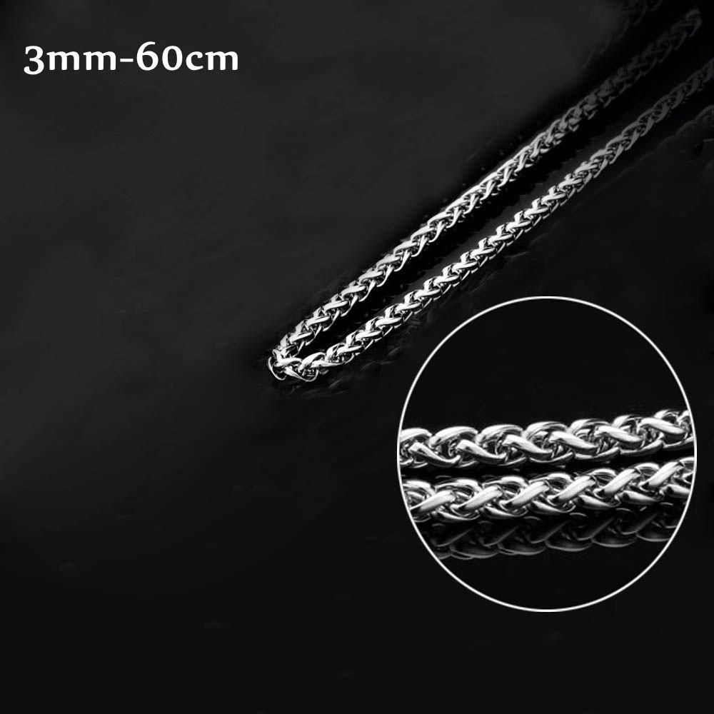 Men Silver Color Cool Choker Metal Collar Stainless Steel Necklace Braided Wheat Chain Heavy Link