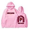 Mens Oversized Hooded Sweatshirt With Print Design Warm Fleece Lined Casual Long Sleeve Top Winter