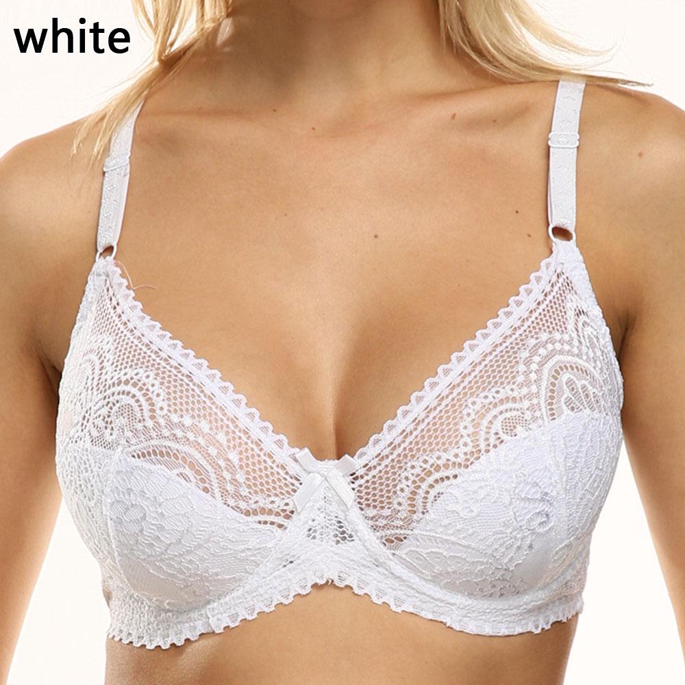 Floral Lace Bralette Ultrathin Deep V Bra Unlined Push Up Brassiere for Women Intimates