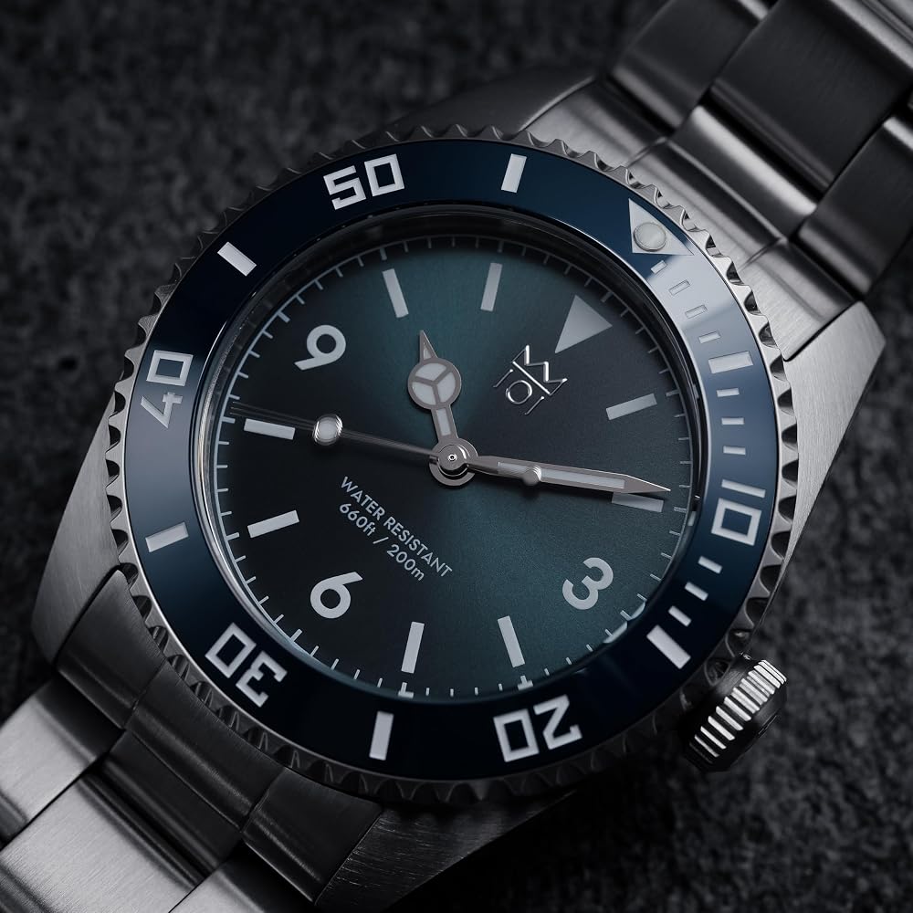 Hyakuichi 101 Model 15S 38mm Sweep Second Diver's Watch Ceramic Bezel Non-Date Deep Aqua