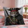 Чехол для подушки 'Королевский кот эпохи Возрождения' Квадратный Короткий плюшевый чехол для подушки Гостиная Диван Домашний декор Funda X