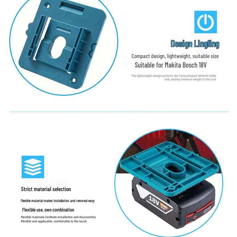 Makita/Bosch 18V Battery Wall Mount Holder (Models BL1850/1840/1830)