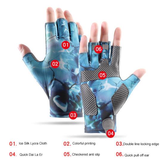 1 пара мужских перчаток для рыбалки, износостойкие охлаждающие перчатки с камуфляжным принтом и хорошей воздухопроницаемостью, перчатки для альпинизма на открытом воздухе и кемпинга