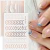 Rose Gold Striping Tape Nail Design Stripe Lines Geometry 3D Slider for Nails Gel Polish Sticker Decals for Manicure Decorations