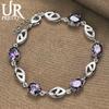 925 стерлингового серебра фиолетовый AAA браслет Хао Ши модные свадебные украшения