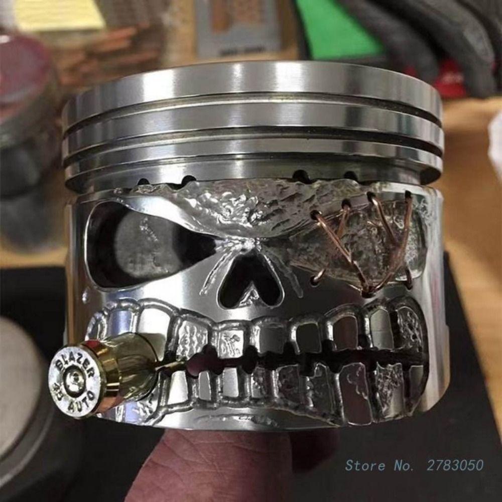 Halloween Party Realistic Skeleton Figurine Statue Carving Piston Skull Face Skull Man Head