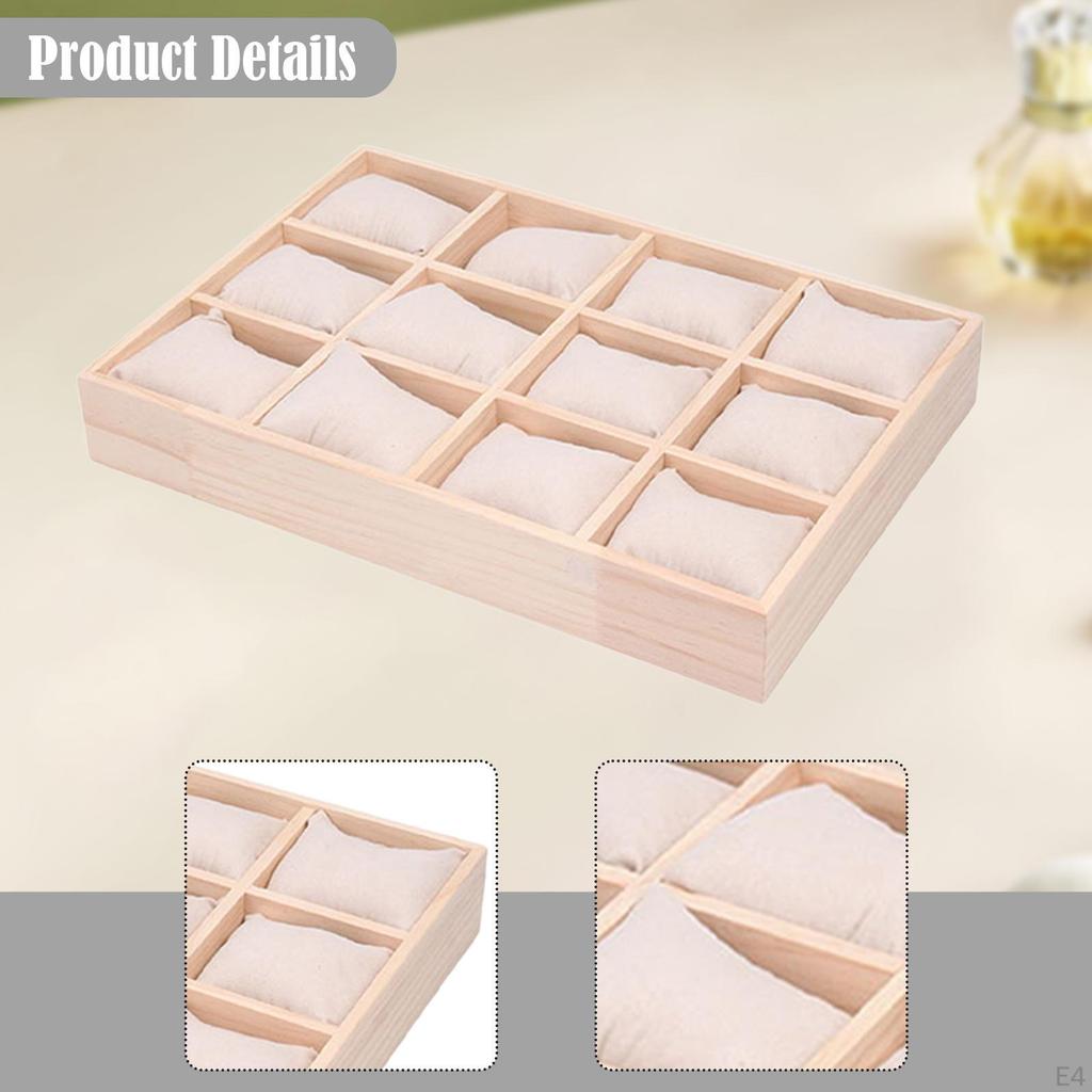 Коробка для часов и украшений, держатель для браслетов, мужская, 12 слотов, контейнер, многофункциональная, с подушкой, портативная