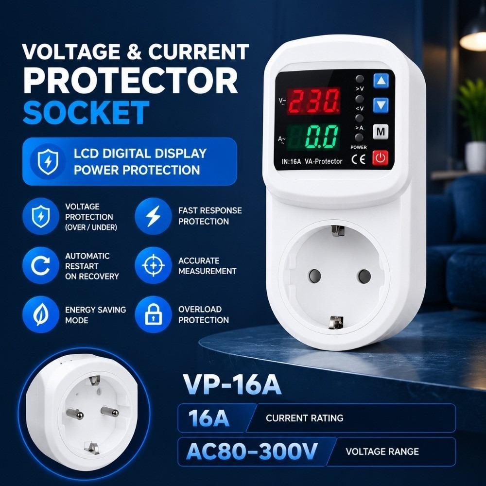 Refrigerator Current Protector Socket Adjustable Surge Protection Socket Home Use