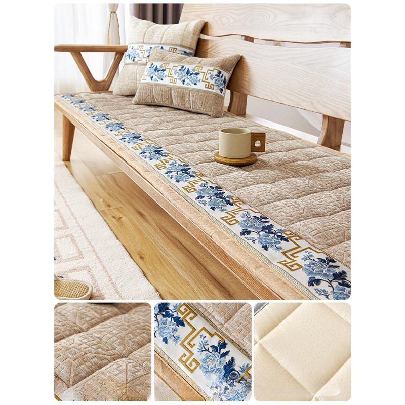 Подушка для дивана из синели, осенне-зимняя подушка из цельного дерева, нескользящий чехол, чехол для дивана из красного дерева