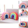 Huggable Soft Plush Rainbow Pillow Perfect For Kids And Adults Alike