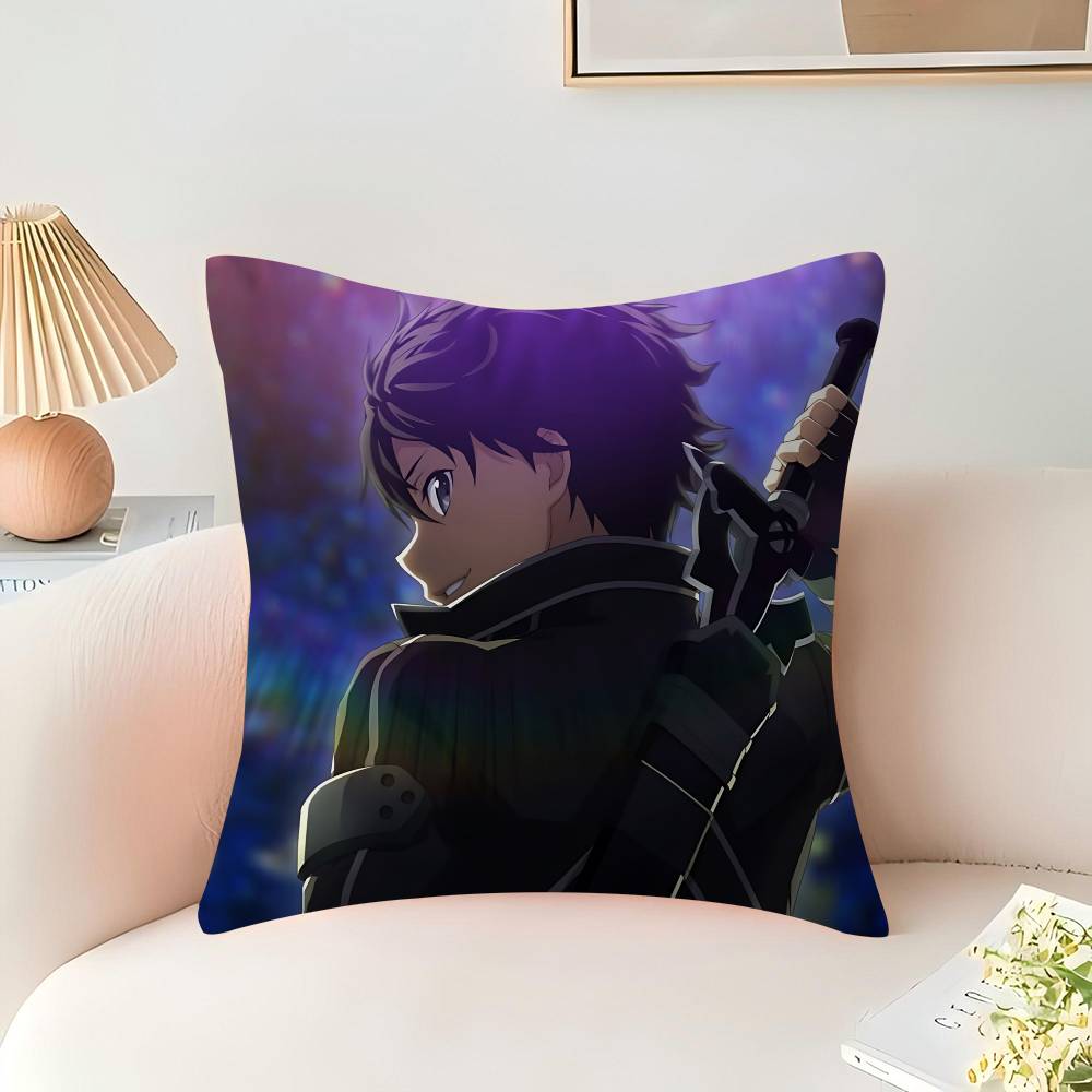 Аниме САО К-Киригая-Кадзуто Персонализированная Картинка Текст Домашние Декоративные Подушки Бытовые Подарки 45х45см