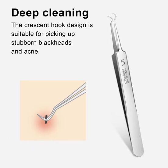 Инструмент для удаления угрей Пинцет из нержавеющей стали для удаления угрей для чистой кожи Пинцет для удаления угрей с противоскользящей ручкой Инструмент для извлечения угрей