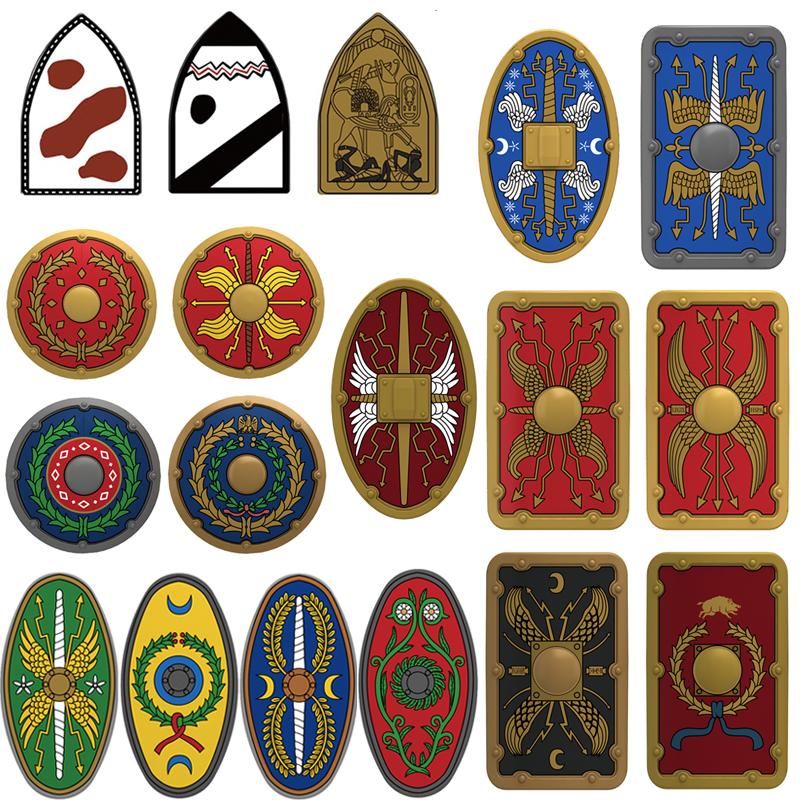 Средневековый Рим Щит Военные Строительные Блоки Фигурка Римского Солдата Воина Рыцаря Лучник Фартук Плащ Аксессуары Кирпичная Игрушка Подарок