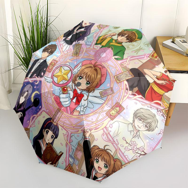 1 шт. Автоматический складной зонт - Рисунок Cardcaptor Sakura Портативный складной дизайн С 8 спицами Рождественские и Новогодние подарки