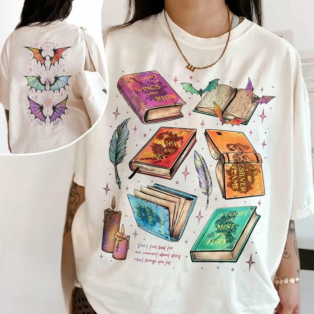 2026 Summer Hot Sale of ACOTAR Series Two Sided T-shirt Men Women Fashion Punk T-shirt Y2K Gothic Cotton Oversized T-shirt