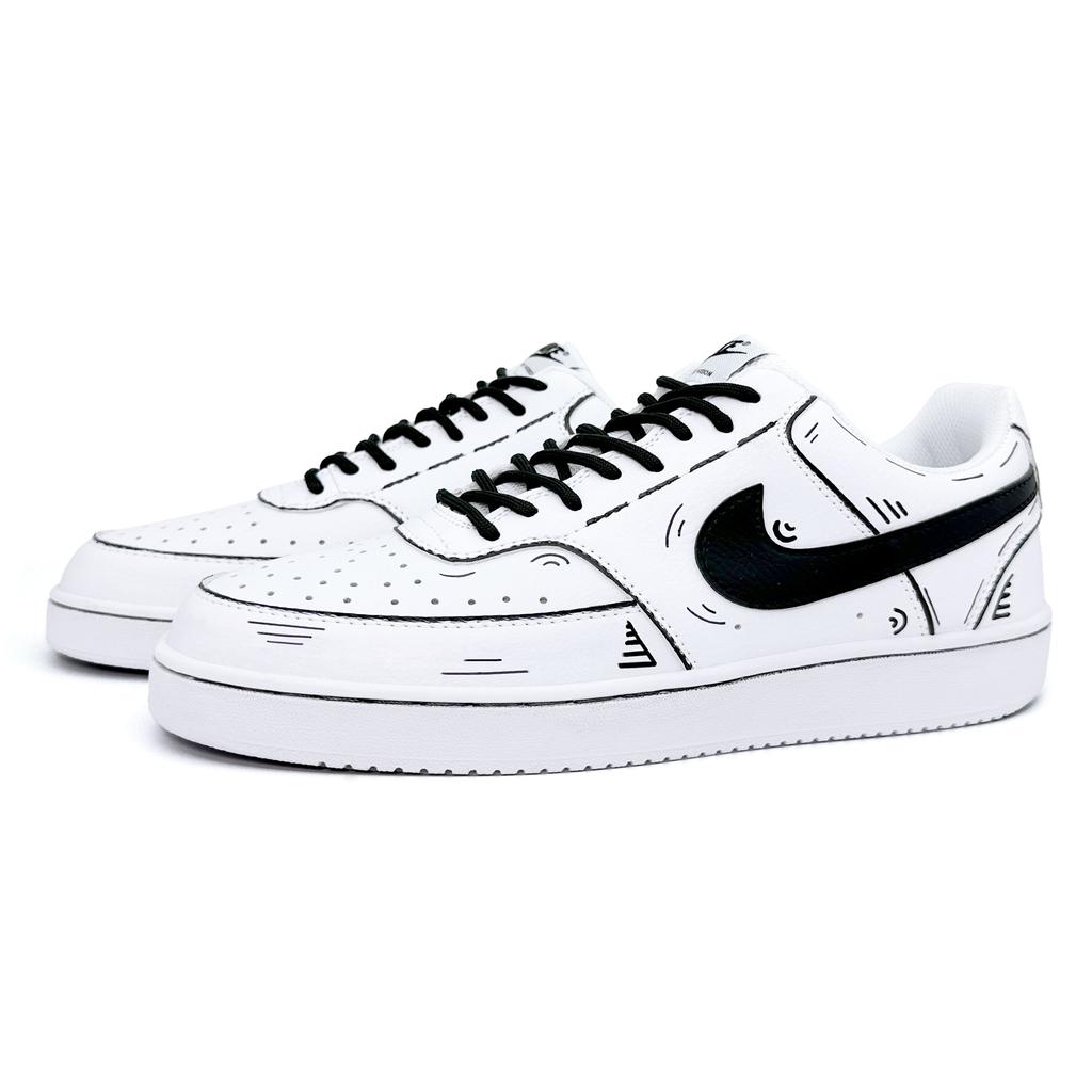 Nike Кроссовки Court Vision 1 Battle Anime Низкие Скейтбордические Обувь Унисекс Черно-белые DH2987-101(team488-)