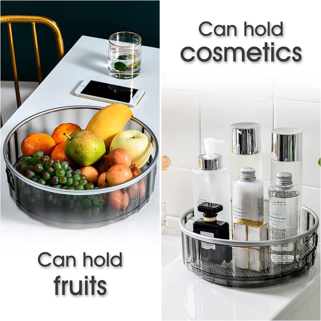 2 размера, вращающаяся подставка для специй Lazy Susan, органайзеры, многофункциональные круглые прозрачные вращающиеся косметические контейнеры